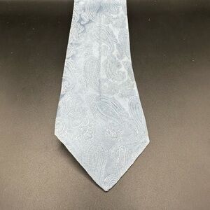 ISAIA Steel Blue Paisley Silk Tie